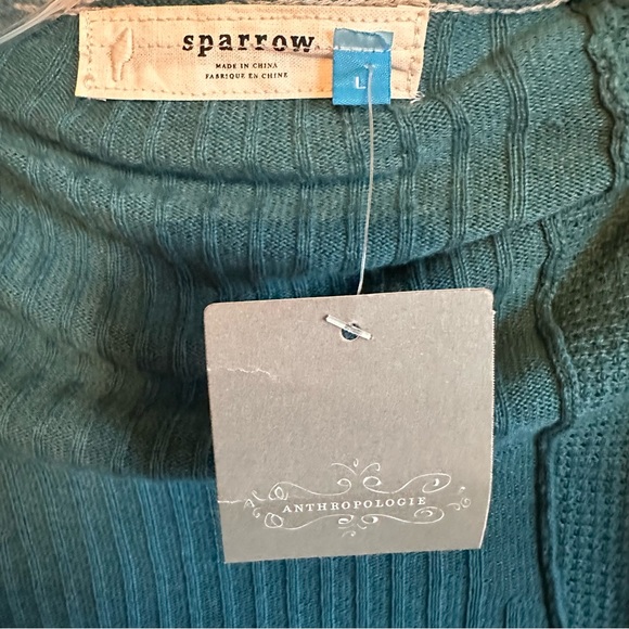 Sparrow by Anthropologie size L teal, grey and black hi low sweater - Picture 2 of 11